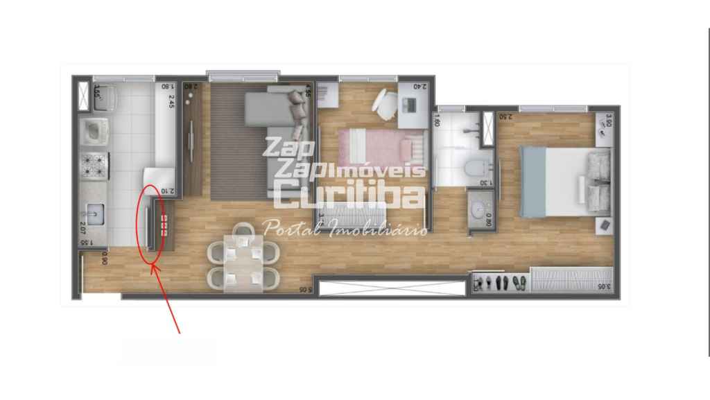 2 Dormitórios – Campo Comprido